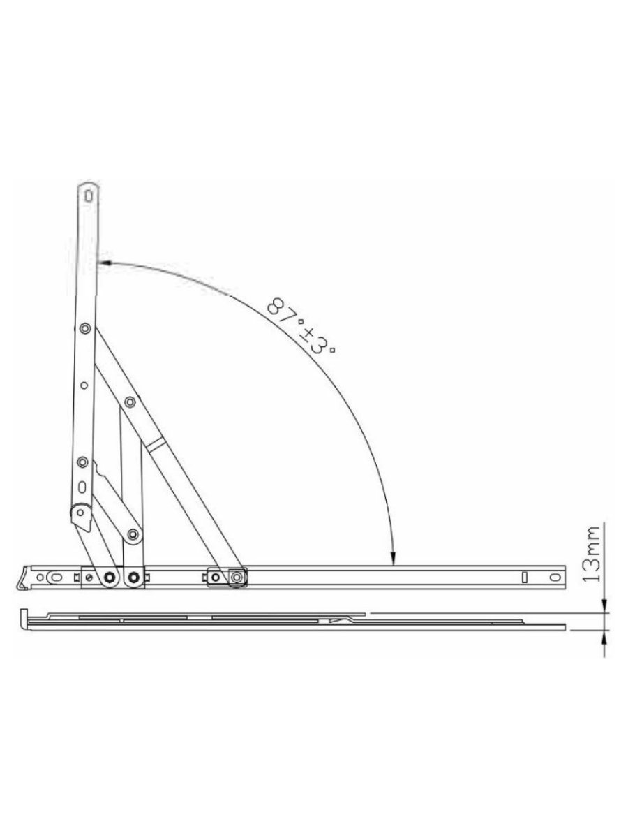 Egress Side Hung Friction Stay