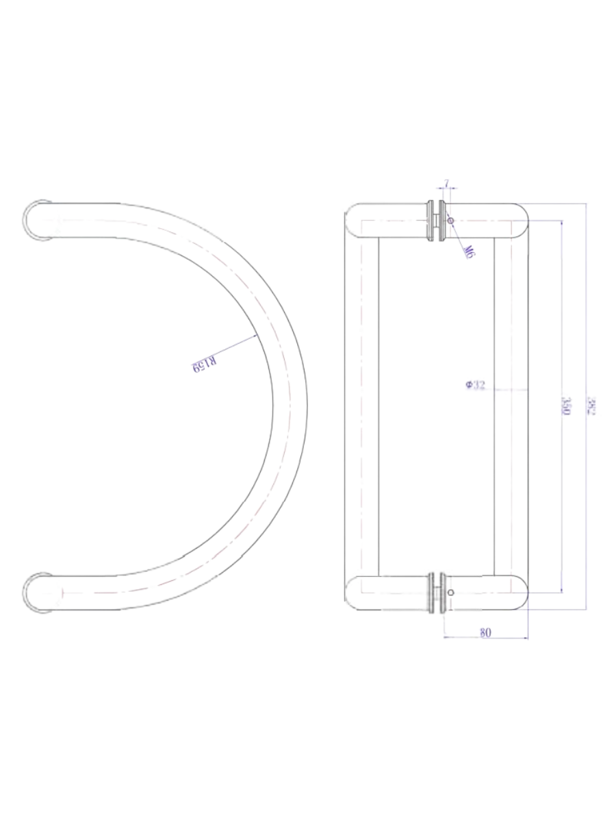 Semicircle Pull Bar Handle