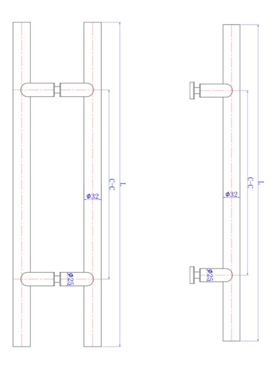 Offset T Pull Bar Handle