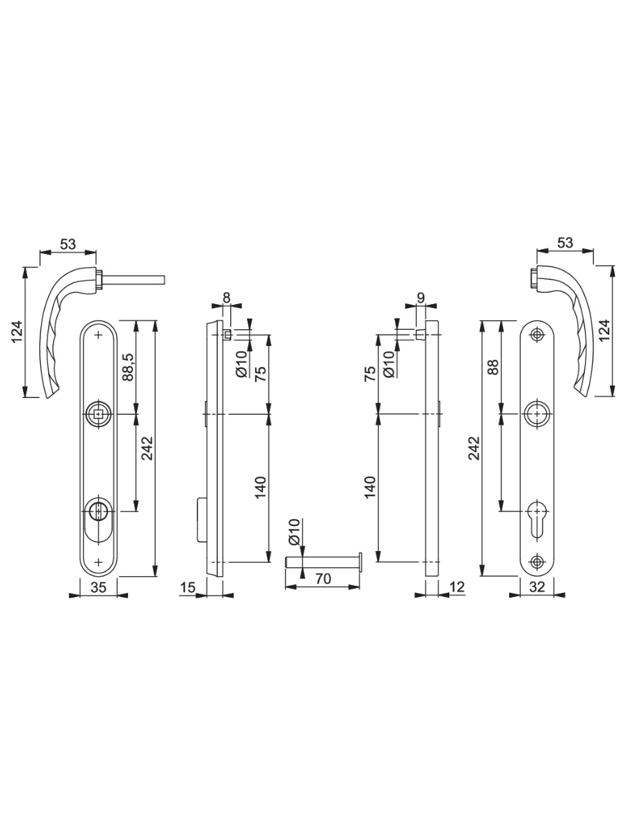 Hoppe Tokyo PAS 24+ Door Handle