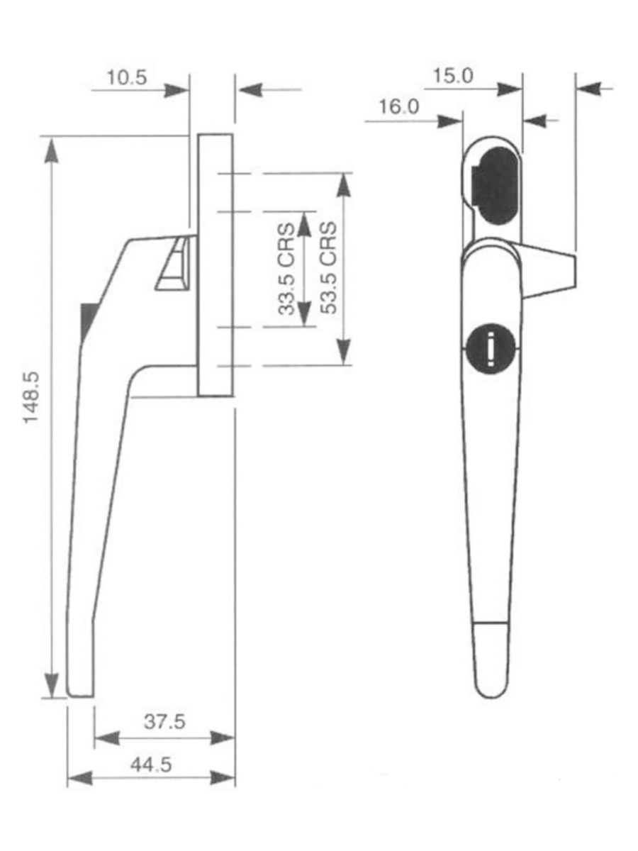 Turn to Lock Cockspur Window Handle