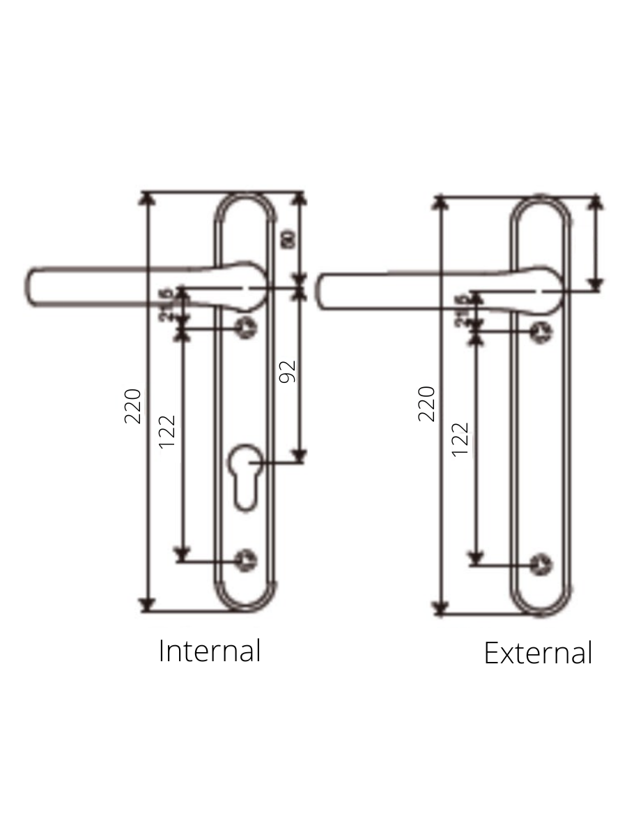 Winlock Door Handle (Short Backplate)