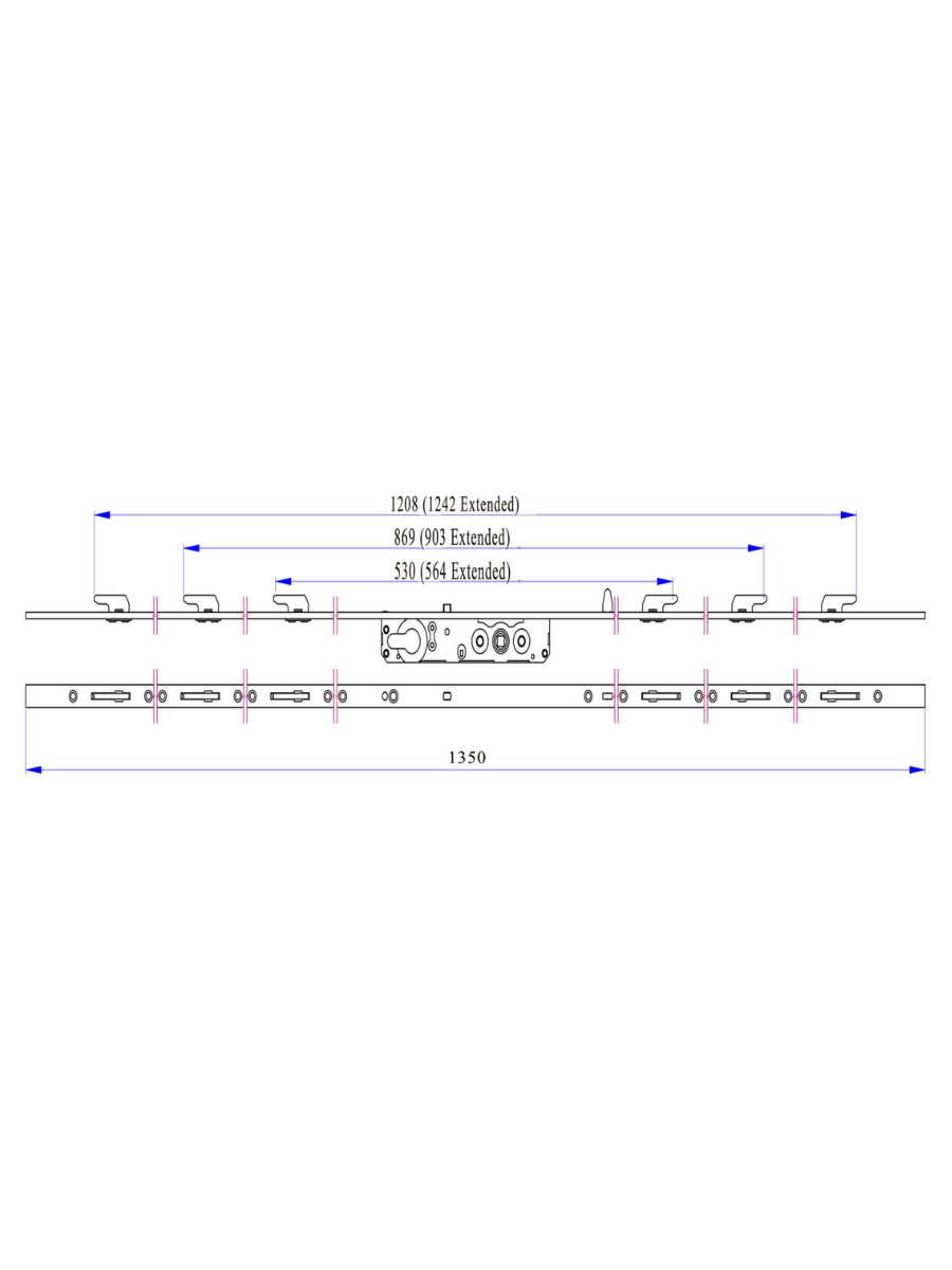 Six Hook Patio Door Lock