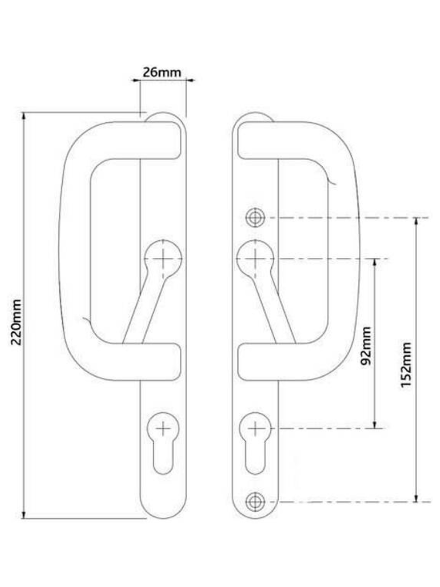 Bombardier Patio Door Handle