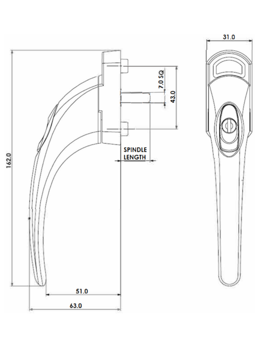 Bombardier Tilt before Turn Window Handle