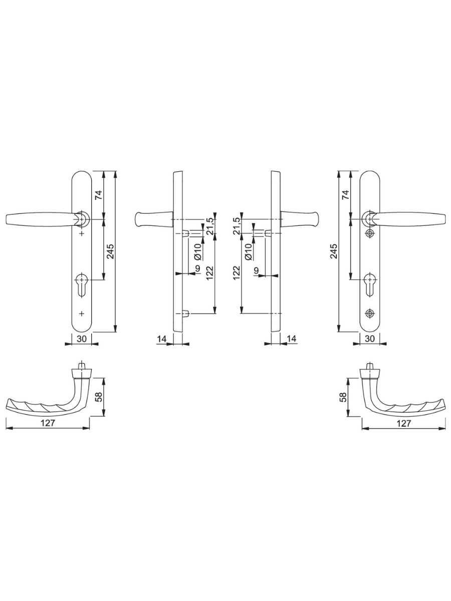 Hoppe Atlanta Unsprung Door Handle