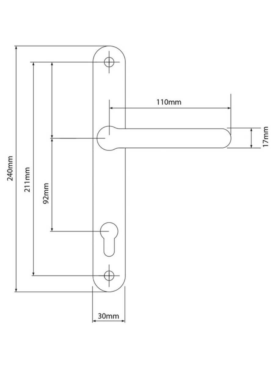 Winlock Door Handle (Long Backplate)