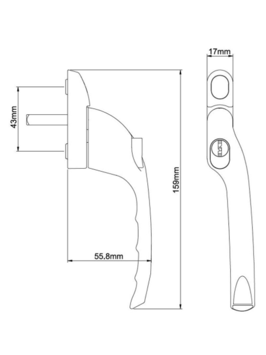 Imperial Espag Window Handle (35mm)
